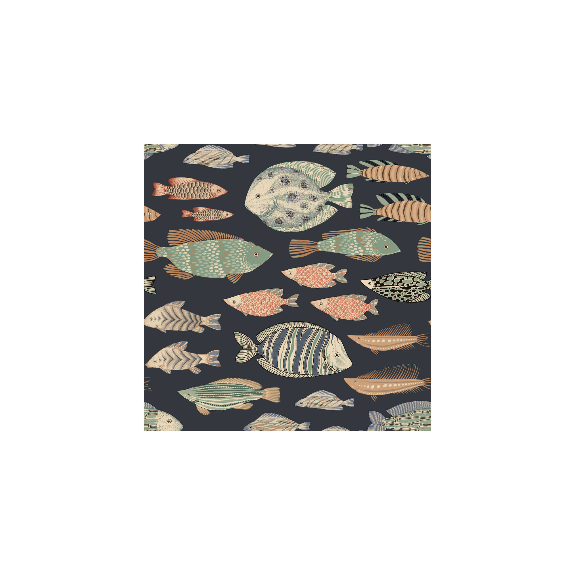 Marine Fish Peel And Stick Wallpaper, Nightfall
