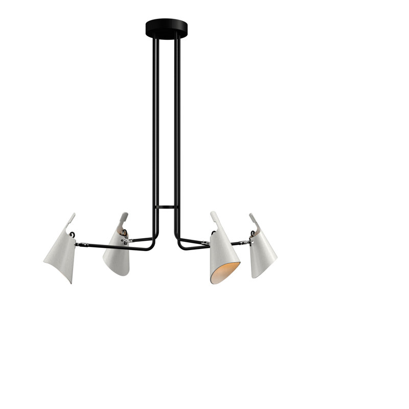 Chandelier, 43.11" H x 39.76" W x 25.79" D, 4, Organic White