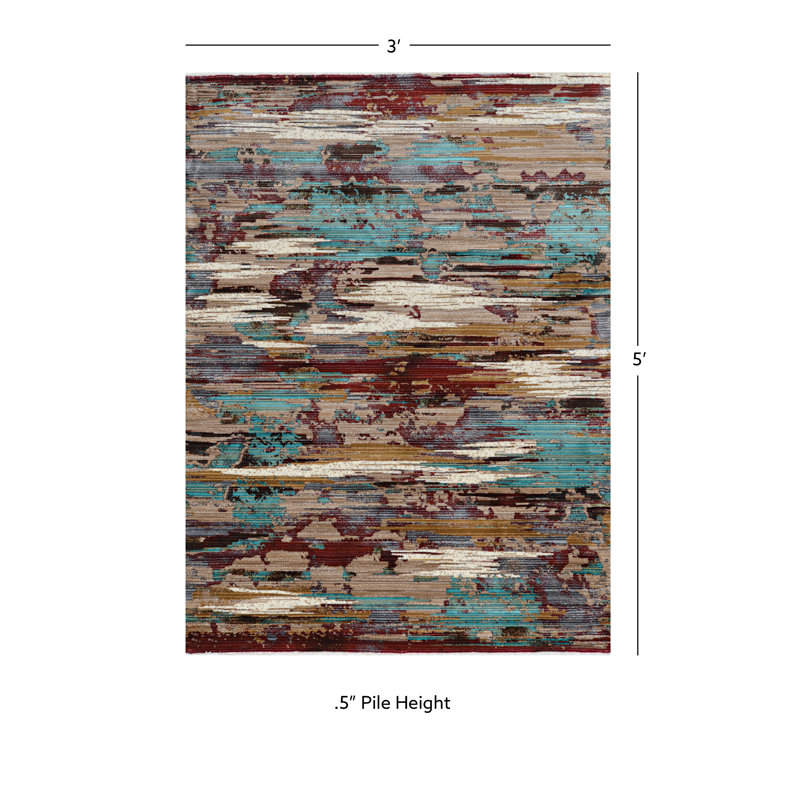 Tapis abstrait doré, Rectangle 3 pi x 5 pi