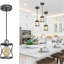 Luminaire suspendu industriel pour îlot de cuisine, mini luminaire suspendu cage rustique, luminaire suspendu de style campagnard avec gris argenté réglable pour la salle à manger, le couloir, le vestibule, la chambre à coucher