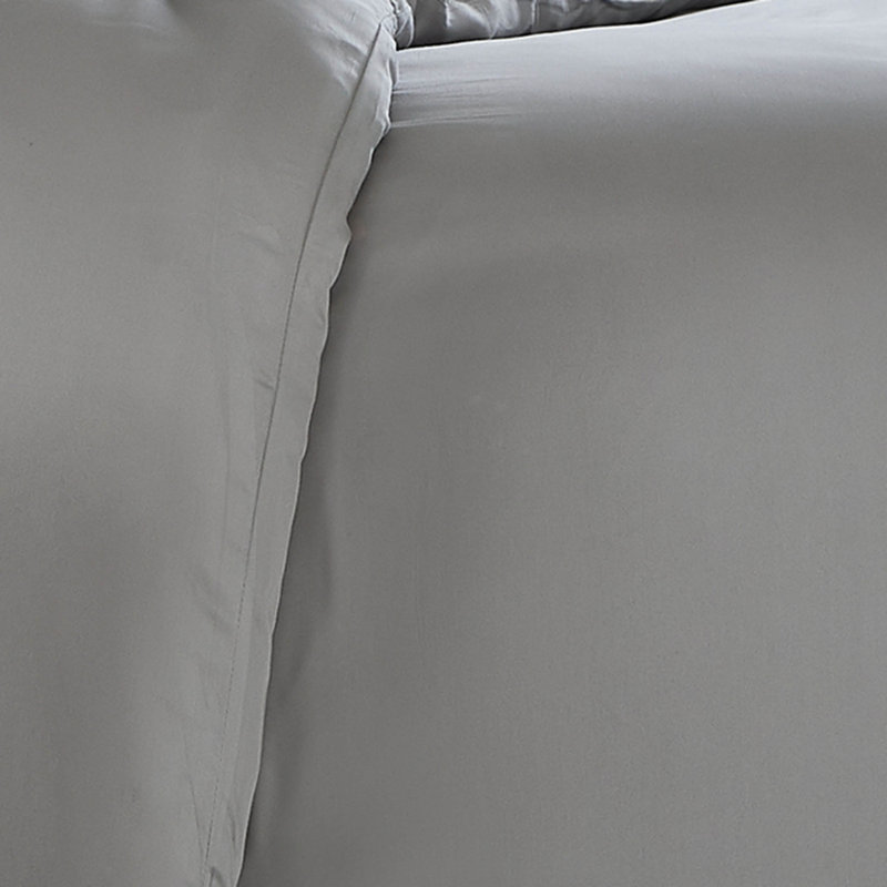 Mickinsey Rayon 2 Piece Duvet Cover Set, Twin Duvet Cover + 1 Standard Shams, Steel Gray