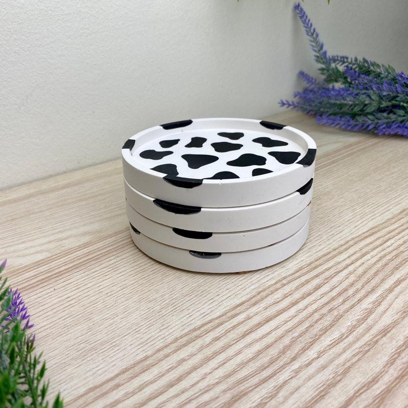 Stoneware Round 4 Piece Coaster Set
