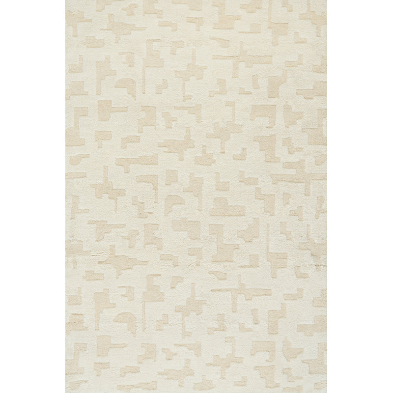 Alora Natural Hand Knotted Wool Rug, Rectangle 5' x 8'
