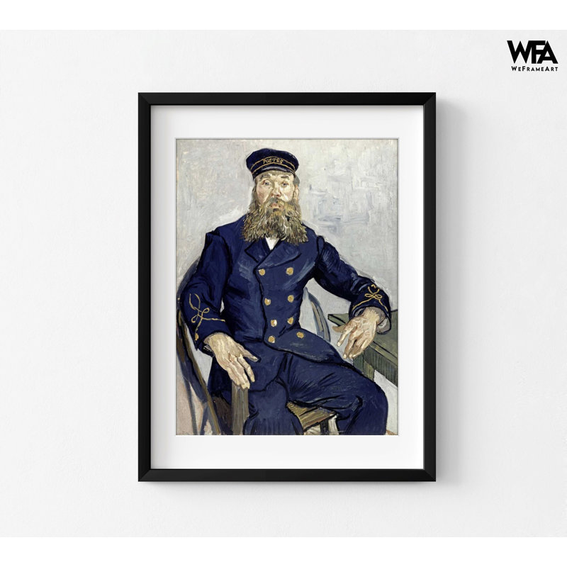 Portrait de Joseph Roulin par Vincent Van Gogh, reproduction d'art, impression de Portrait de style Van Gogh, impression uniforme bleu marine, impression uniforme bleu foncé