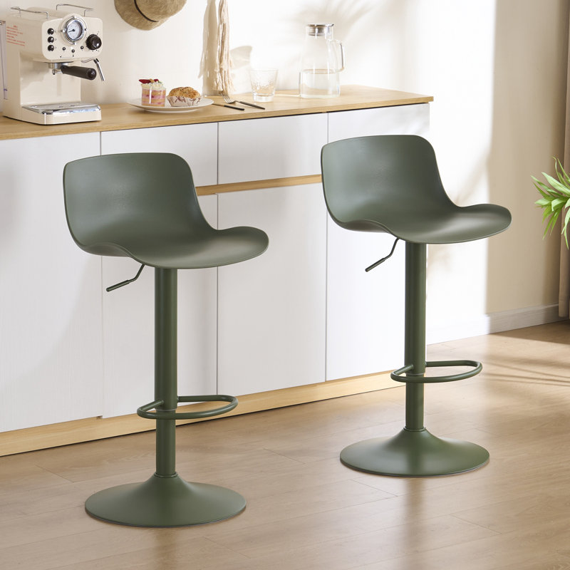 Tabourets pivotants avec dossier Meli, Vert