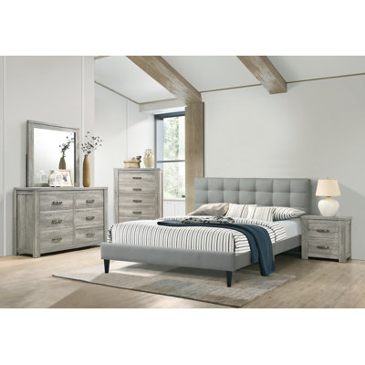 Charee Upholstered 4 Piece Bedroom Set