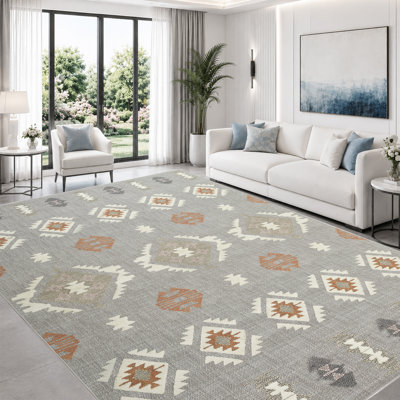 Coll Abstract Machine Printed Area Rug