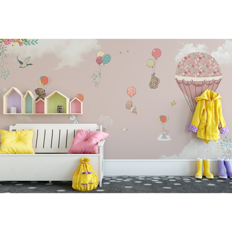 Adhésif mural ballon en dessin animé, l 112 po x L 75 po