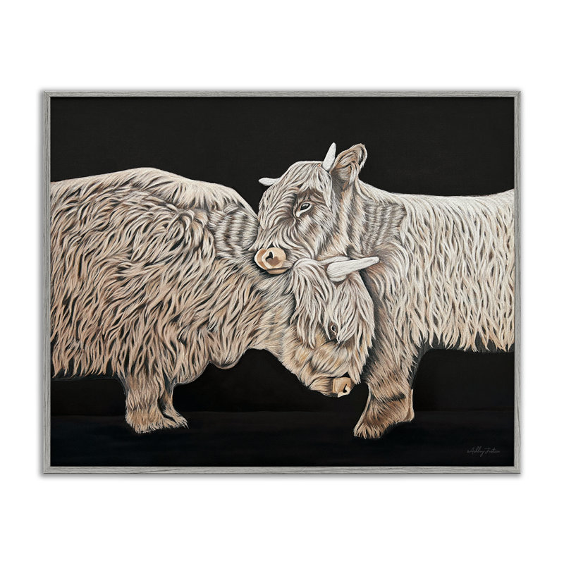  Étreignant des bovins sur giclée encadrée par Ashley Justice, H 24 po x l 30 po, Estampe numérique Farmhouse