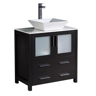 Fresca Torino 30"" Free-Standing Single Vessel Sink Bathroom Vanity Set -  FCB6230ES-CWH-V