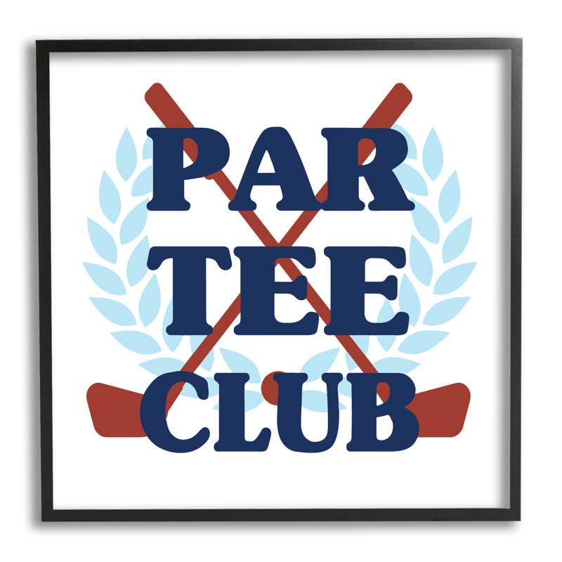 "Par Tee Club", impression encadrée sur bois par Lil 'Rue, Giclée encadrée noir minuit, L 12 po x H 12 po