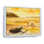 Groupe de personnes sur une plage au coucher du soleil - peinture sur toile-67418496-67418497