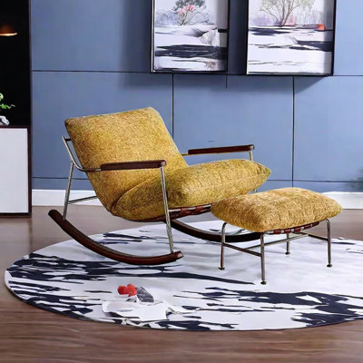 Chaise berçante confortable en chenille amovible