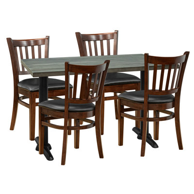 Ensemble repas pour 4 personnes Jasmine - plateau gris avec chaise d'appoint Julia