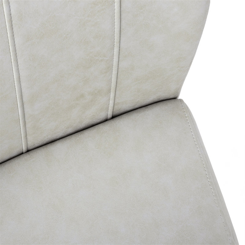 Ensemble de 2 chaises de salle à manger latérales Liam, similicuir capitonné, base en porte-à-faux, Gris, Noir