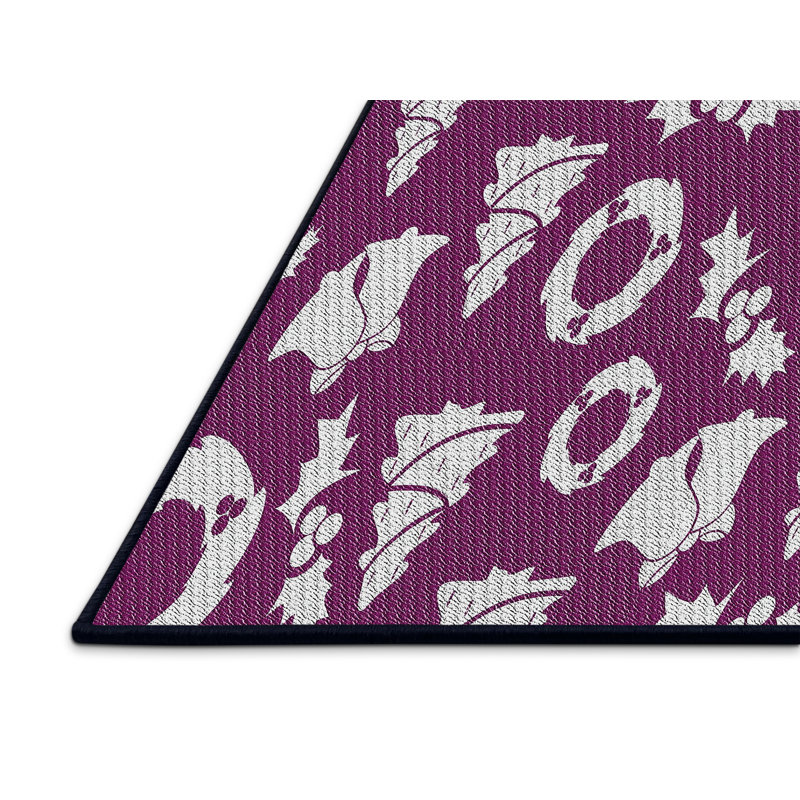 Tapis mauve/blanc à motifs Norvin, Rectangle 5 pi x 7 pi