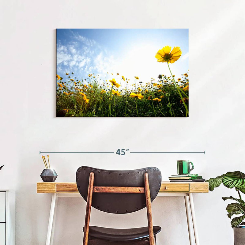 Harnek Yellow Summer Flowers, 24" H x 36" W