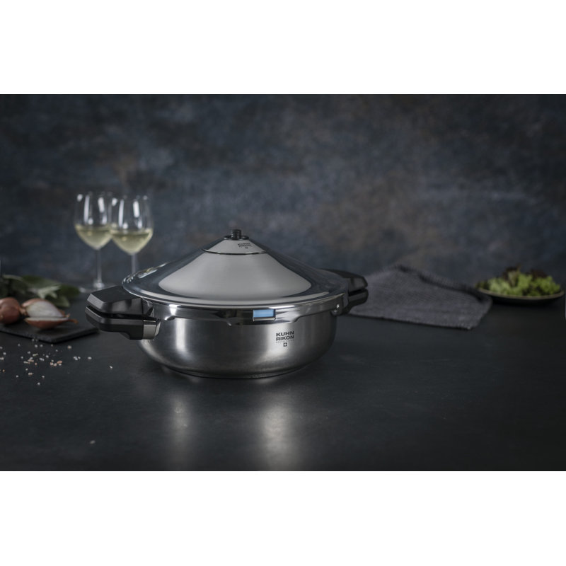Kuhn Rikon Duromatic Hotel Stainless Steel Pressure Cooker for All Hobs, Side Grips, 5L / 28cm