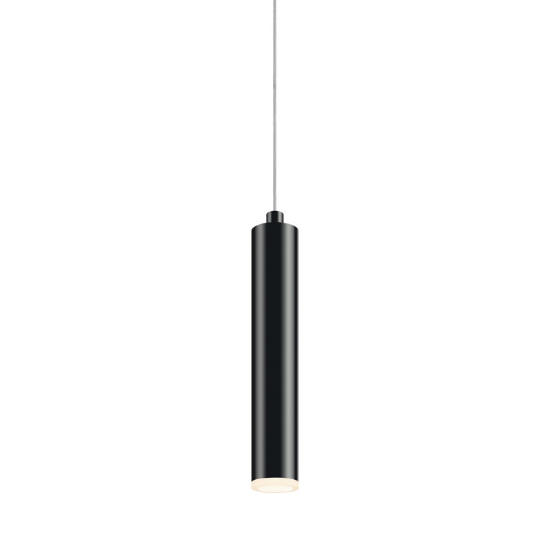 Luminaire suspendu cylindrique à 1 lumière DEL Micro Cone, Noir satiné