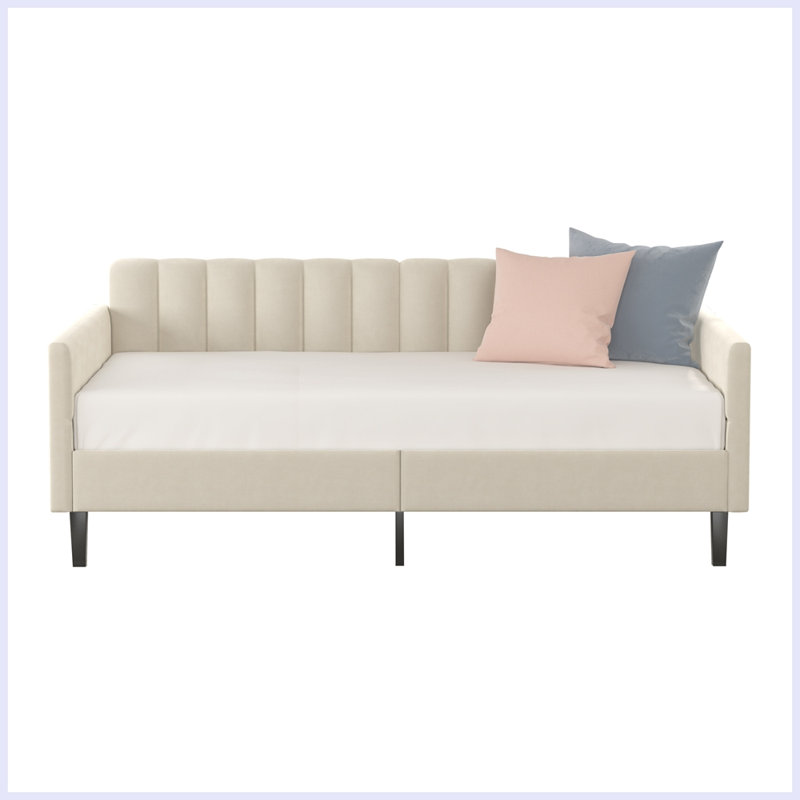 Lit de jour rembourré Rochele, Beige