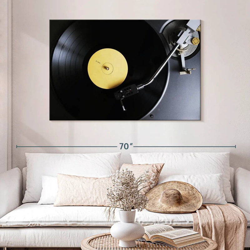Disque vinyle jaune pastel Abarca, H 20 po x l 30 po