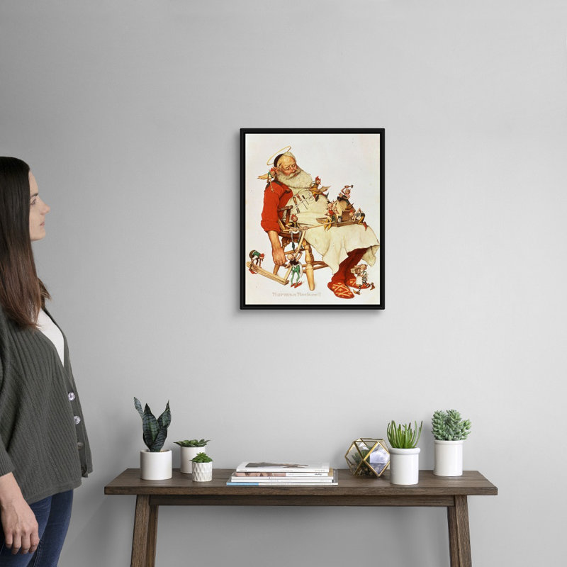 Art mural sur toile Norman Rockwell, H 22 po x l 18 po x P 1,75 po, Cadre flottant noir