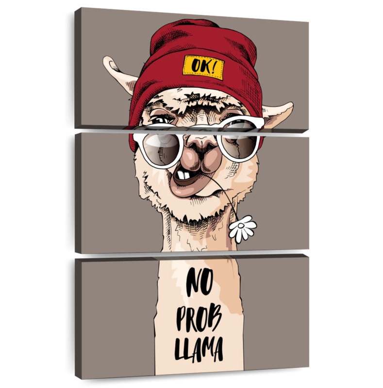 Tergel Hipster Llama, 38" H x 24" W