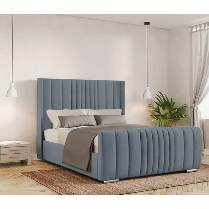 Schwamm Upholstered Bed Frame, Super King (6'), Charcoal