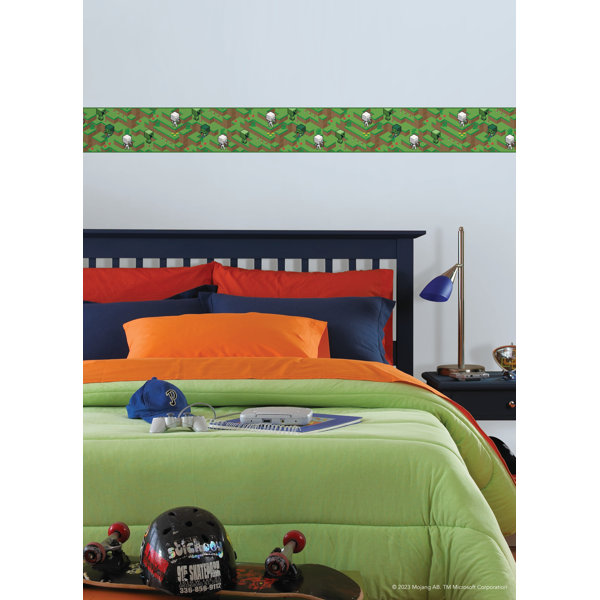 Room Mates Minecraft Hillside Peel & Stick Border | Wayfair