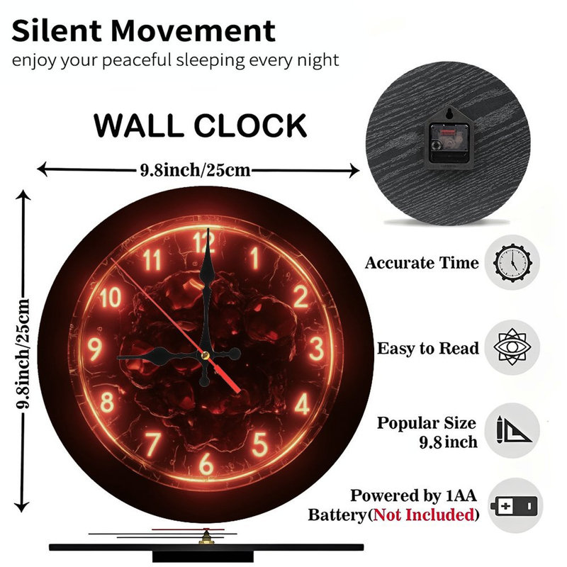 Horloge infernale avec noyau lumineux