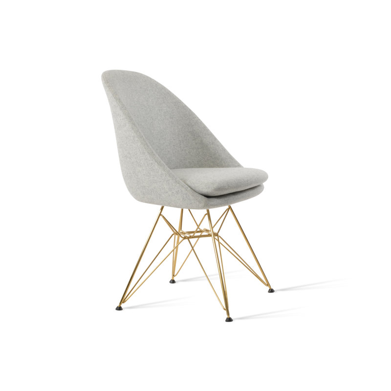 Chaise d'appoint Avanos Tower, Laine argentée, Or