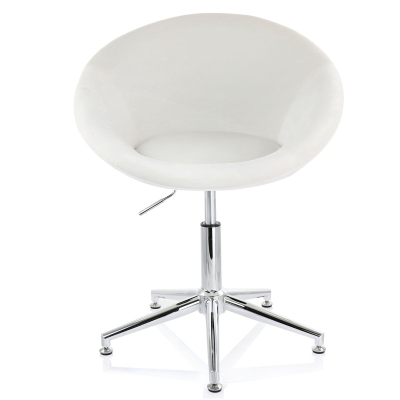 Fauteuil papasan pivotant en velours 16,14 po Dhurpati, Velours blanc