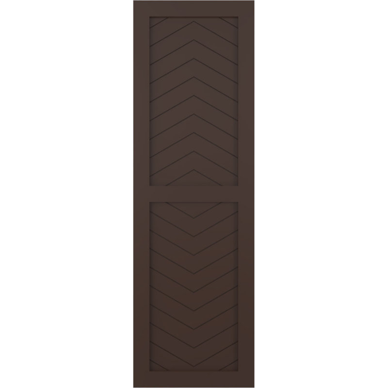 Volets à fixation fixe en PVC à deux panneaux de style moderne True Fit, 15", Brun raisin, 63"