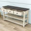 Console Gore Retro avec 3 tiroirs, 2 tablettes et une structure en bois massif pour le salon-392643780