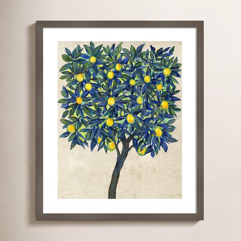 «Lemon Tree Composition II» par Timothy O 'Toole - reproduction d'art encadrée, H 25 po x l 21 po, gris