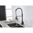 Kitchen Faucet With 360 Rotating Nozzle - Stainless Steel, Matte Black, Pull-Out Spray, Material Steel In Black Rotation, Rust Surface