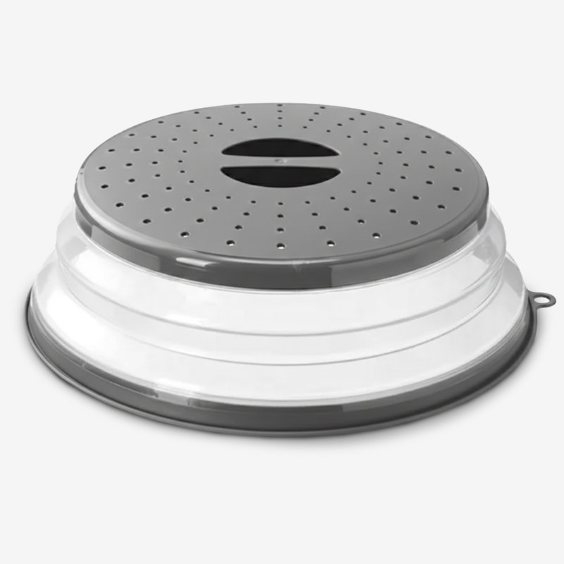 Housse anti-éclaboussures pour micro-ondes pliable et passoire de cuisine Cheer Collection - gris