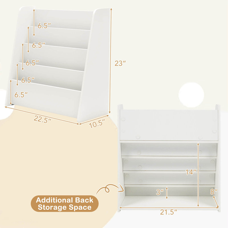 Bibliothèque pour enfants à 4 niveaux, White