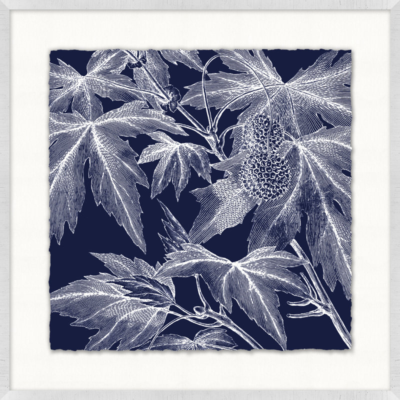 Transitional Leaf Composition On Navy 3 Print