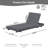 Acacia Solid Wood Outdoor Chaise Lounge, 6-Position Adjustable Sun Lounger with 4" Thick Water-Repellent Cushion, 400 lb Weight Capacity, Modern Low-Profile for Patio & Poolside-579250870