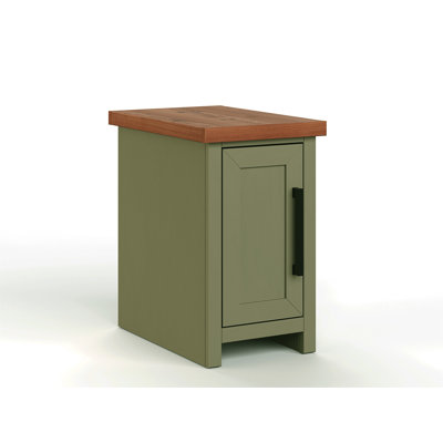 14 inch Chairside Table, No Assembly Required,  Fruitwood Finish