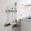 Porte-outils mural robuste en acier inoxydable pour ranger les balais, vadrouilles, râteaux, pelles et outils de jardin