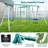 Swing Sets For Backyard With Monkey Bars, Belt Swing, Platform Swing, Climbing Net, Trapeze Bar, Outdoor Playset For Kids