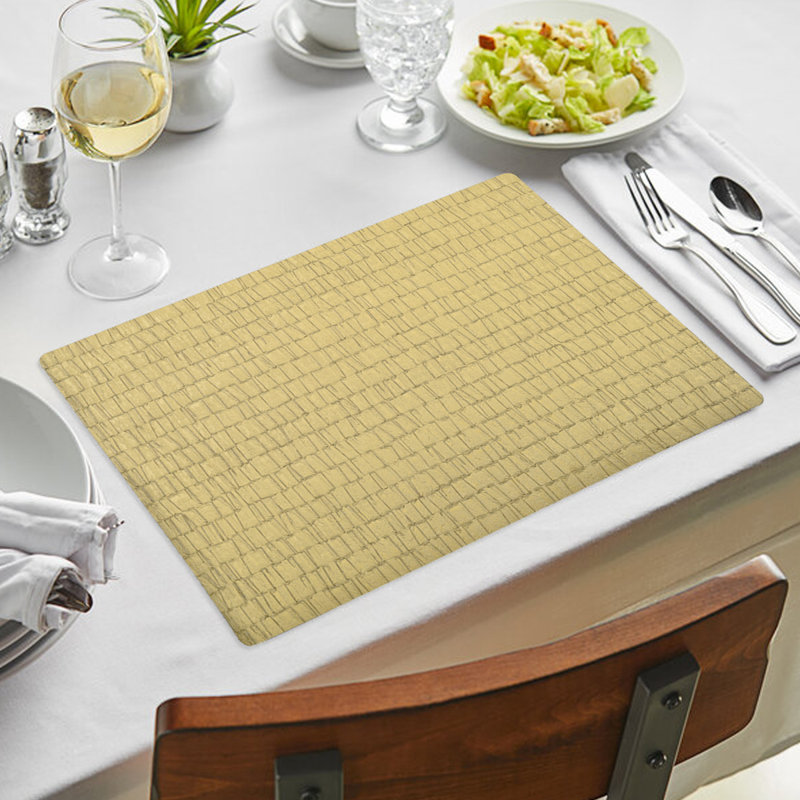 Ensemble de napperons élégants rectangulaires en PVC avec résistance à la chaleur pour une table de salle à manger élégante et un décor de Noël