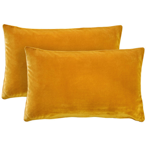 Housses de coussin en velours doux Francesca, ensemble de 2 housses de coussin, 12 x 20 pouces rectangulaire pour fauteuil de canapé, rouge royal
