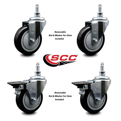 Poly Wheel Swivel 5/8 Inch Threaded Stem Caster Service Caster