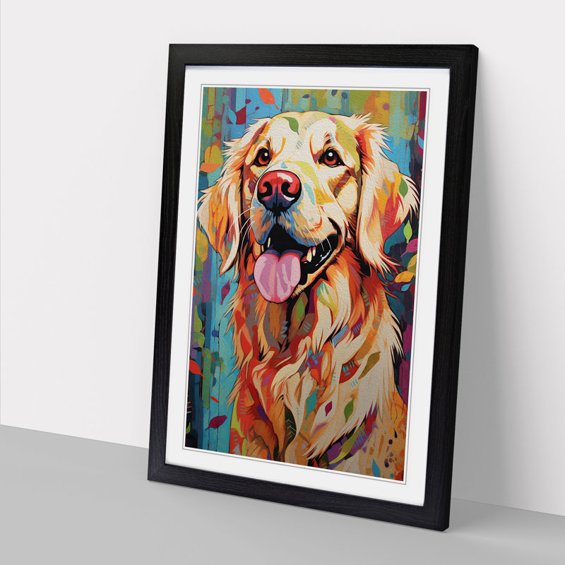 Golden Retriever Modern - Framed Print