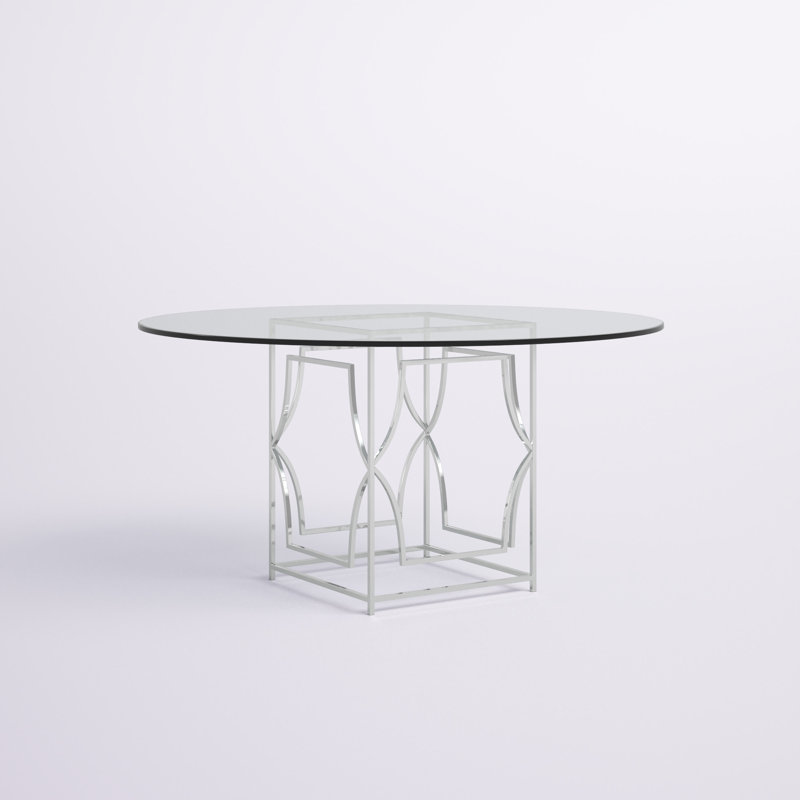Table de salle à manger 60 "Pangea Home Benson Edward, Acier très brillant