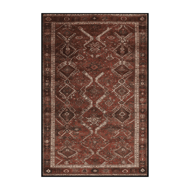 Machine Washable Persian Brown Area Rug, Rectangle 2' x 3'