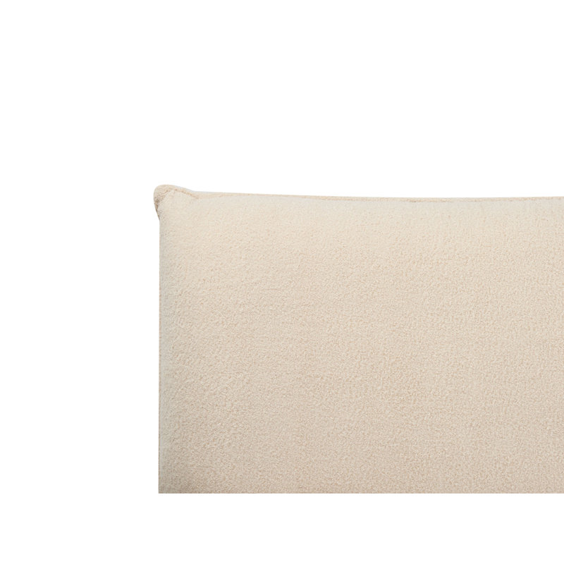 VINAY Upholstered Bed, Beige, European Kingsize (160 x 200 cm)